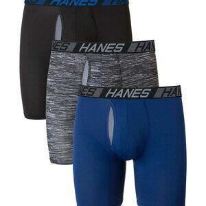 NWT Hanes Men's X-Temp Total Support Pouch Long Leg Boxer Briefs – 3-Pack